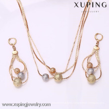 62171 Xuping latest design multicolor long chain jewelry set bridal jewelry sets